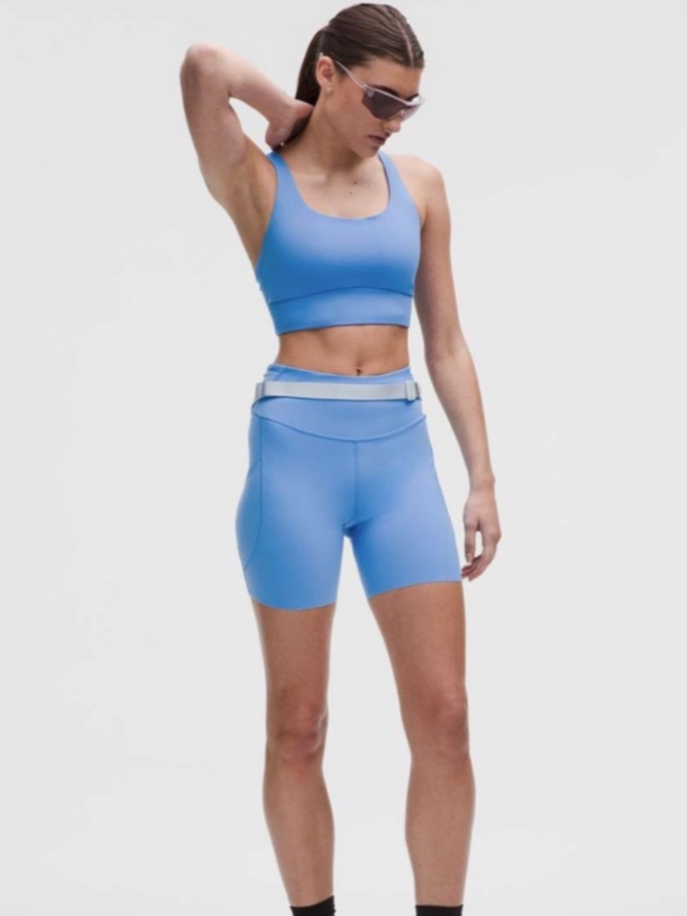 Lululemon Fast and Free High-Rise Blue Ocean Wave Shorts 6" 5 Pocket 4